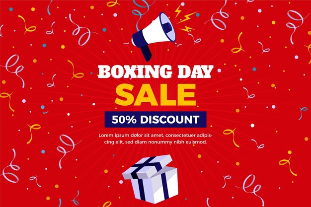 Flat boxing day sale background