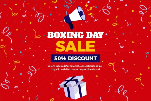 Flat boxing day sale background