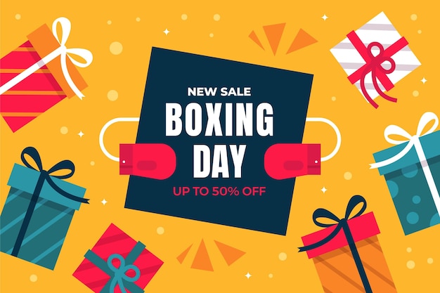 Flat boxing day sale background