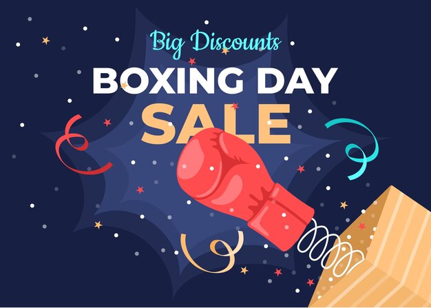 Flat boxing day sale background