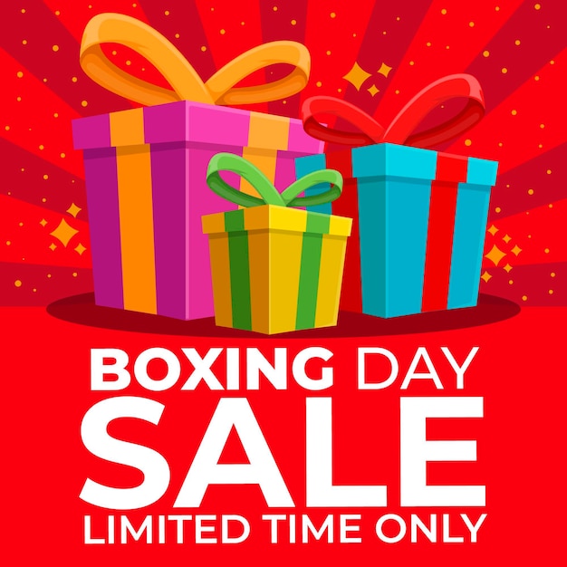 Flat boxing day sale background