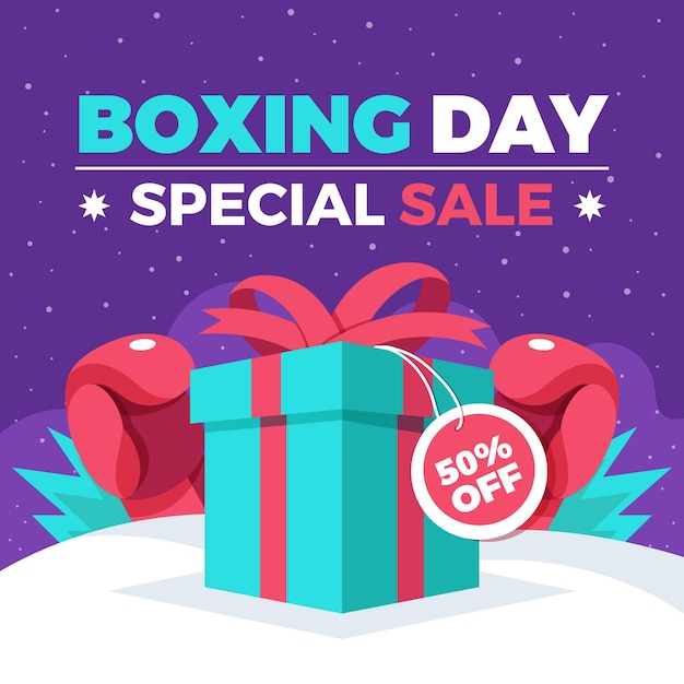 Flat boxing day sale illustration