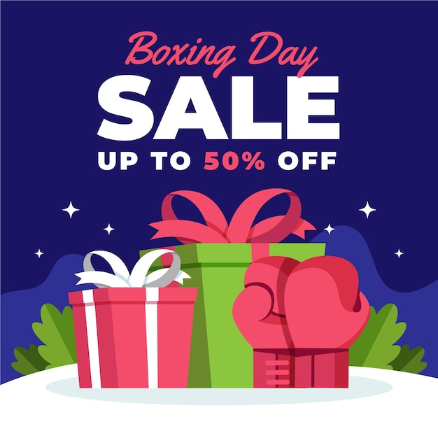 Flat boxing day sale illustration