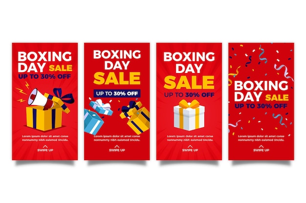 Flat boxing day sale instagram stories collection