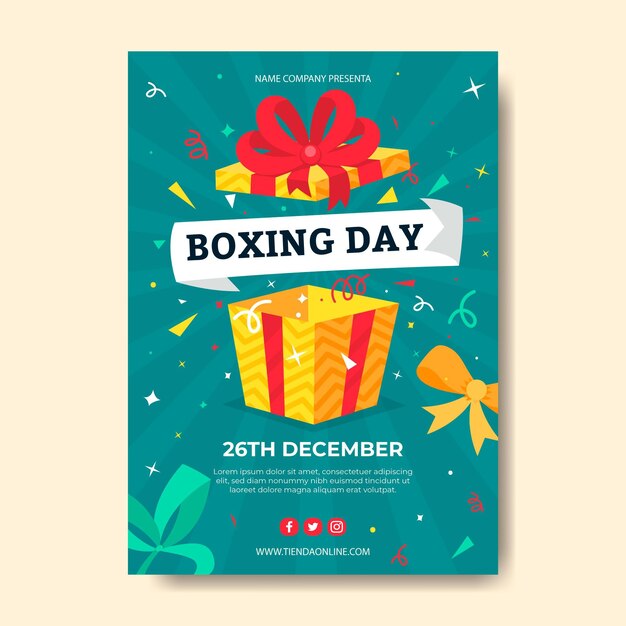 Flat boxing day sale vertical poster template