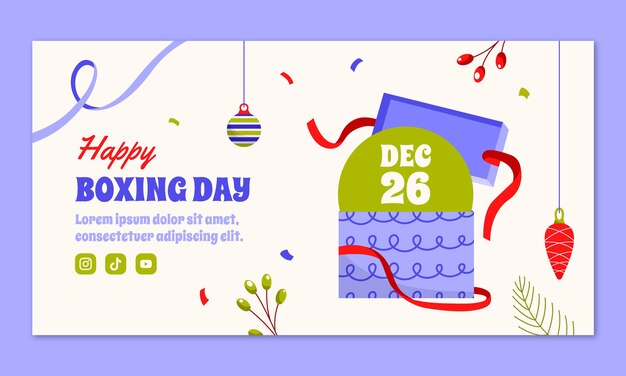 Flat boxing day social media post template