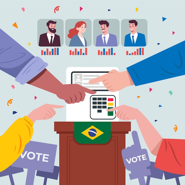 Free Vector flat brazil presidential election illustration