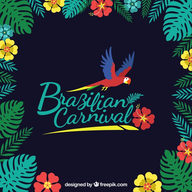 Flat brazilian carnival background