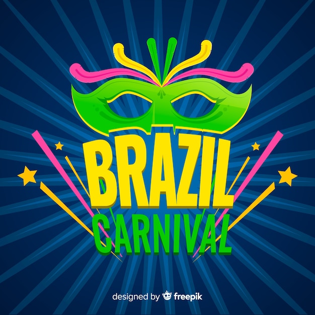 Flat brazilian carnival background