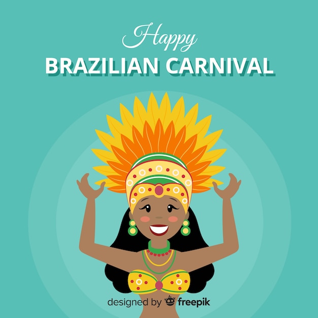 Flat brazilian carnival background