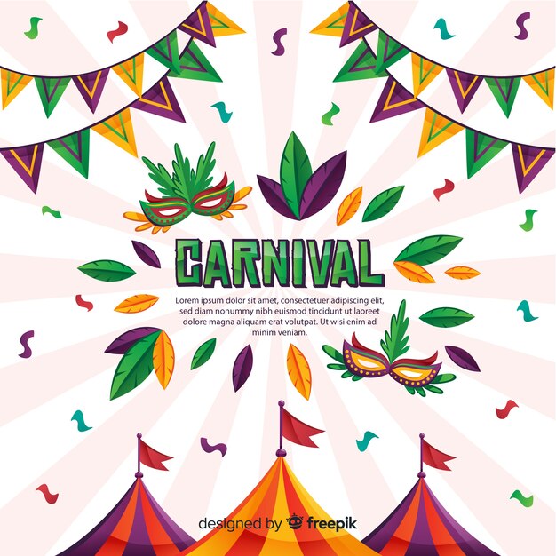 Flat brazilian carnival background