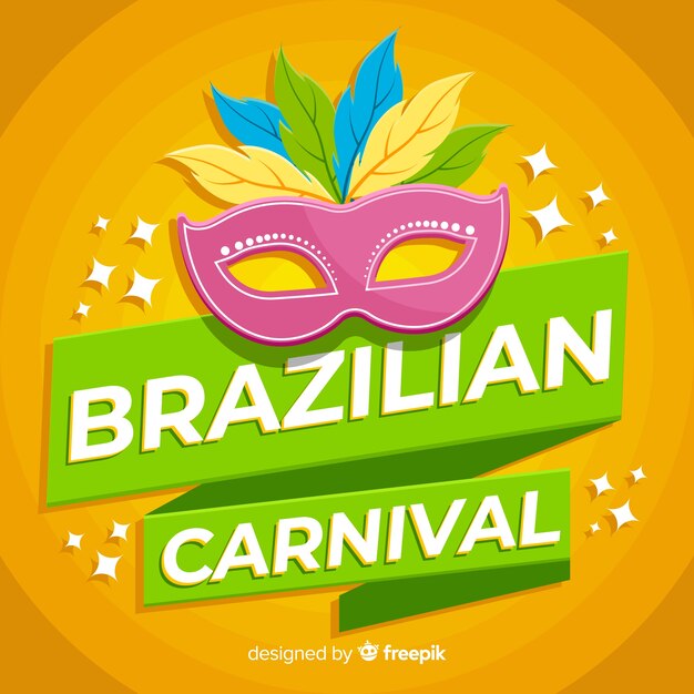 Flat brazilian carnival background 