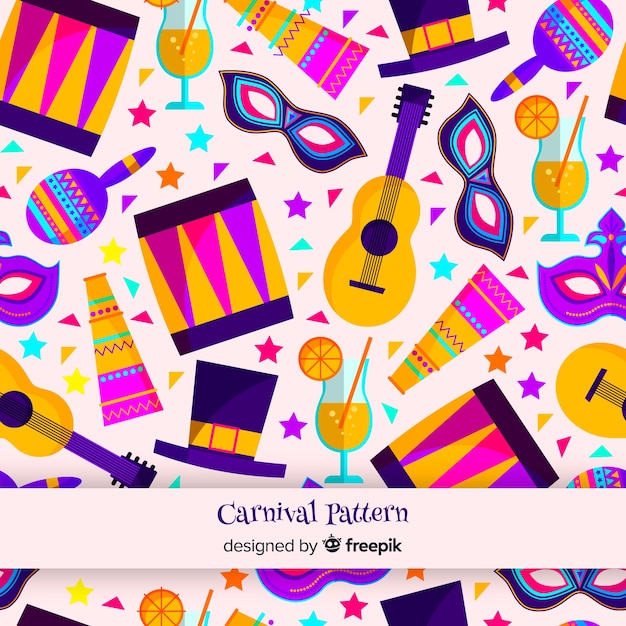 Flat brazilian carnival background