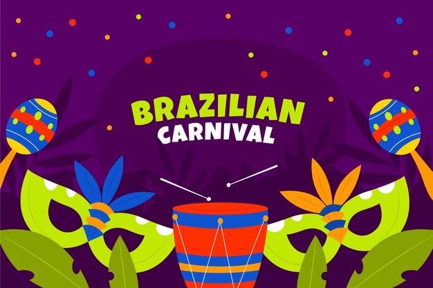 Flat brazilian carnival background