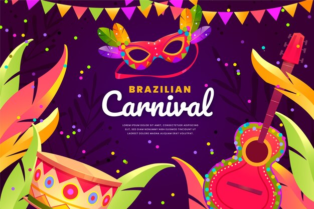 Flat brazilian carnival background