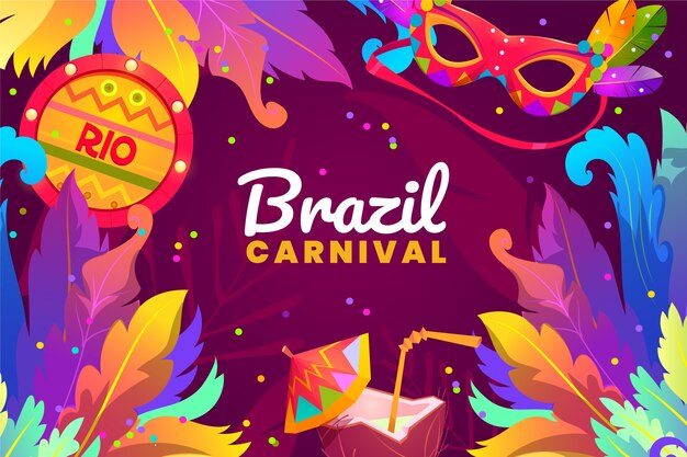 Flat brazilian carnival background