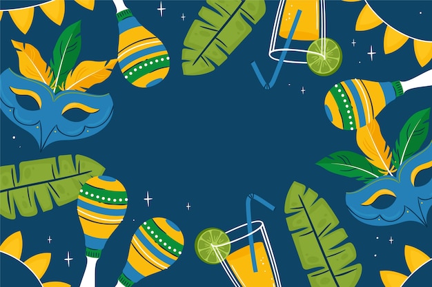 Flat brazilian carnival background