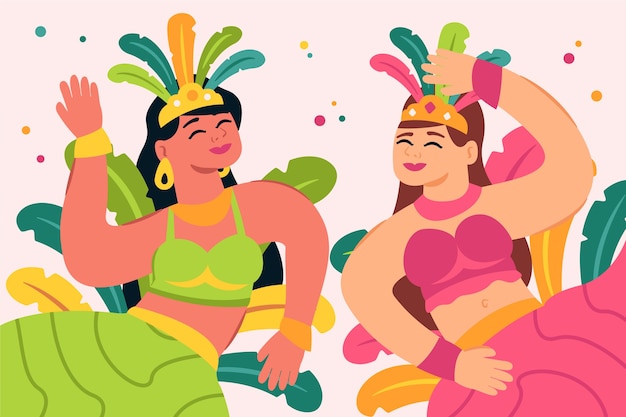 Flat brazilian carnival background