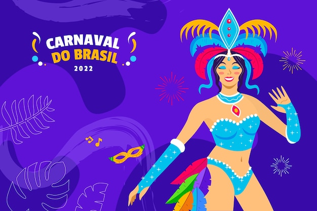 Flat brazilian carnival background