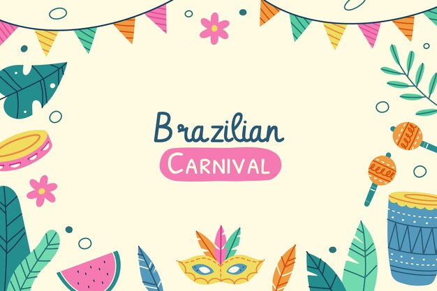 Flat brazilian carnival background