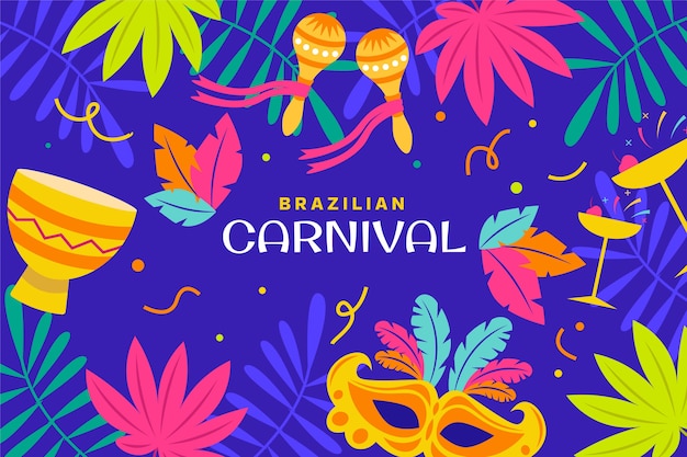 Flat brazilian carnival background