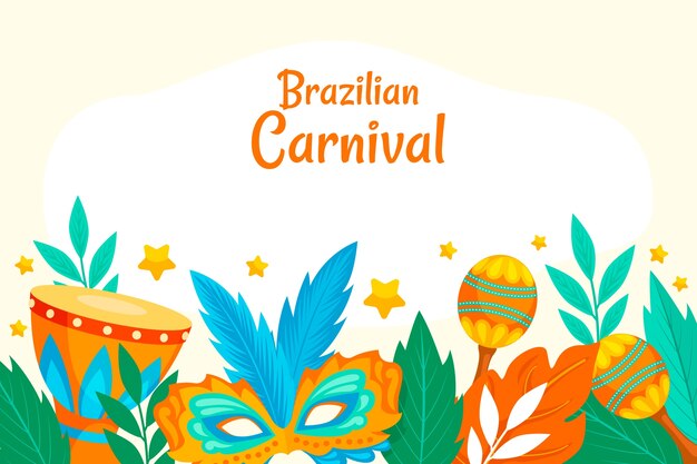 Flat brazilian carnival celebration background