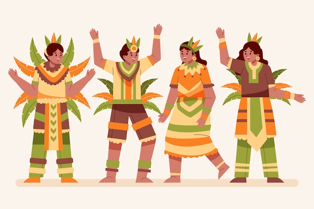 Free Vector flat brazilian carnival characters collection