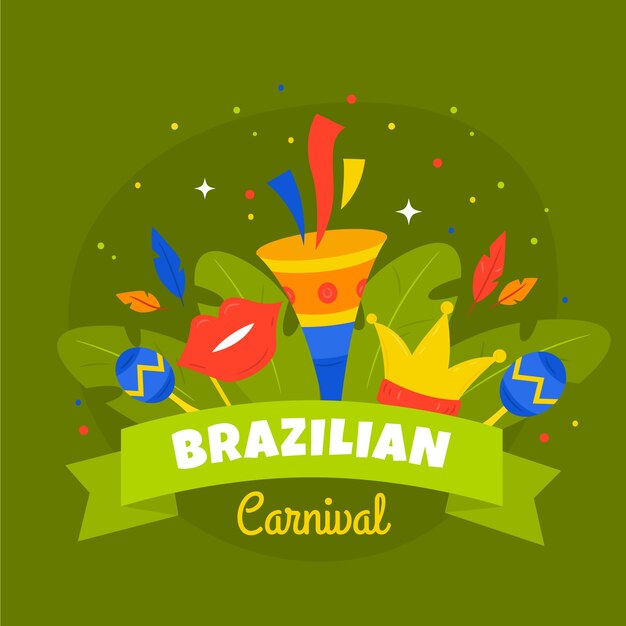 Flat brazilian carnival illustration