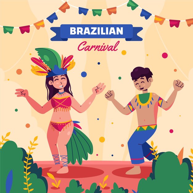 Flat brazilian carnival illustration