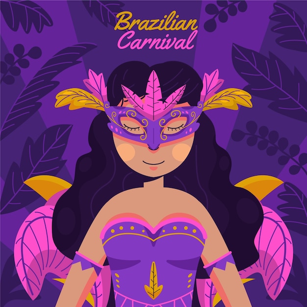 Flat brazilian carnival illustration