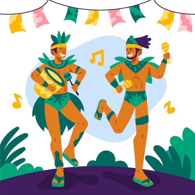 Free Vector flat brazilian carnival illustration