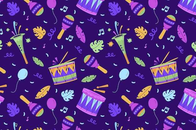 Free vector flat brazilian carnival pattern design