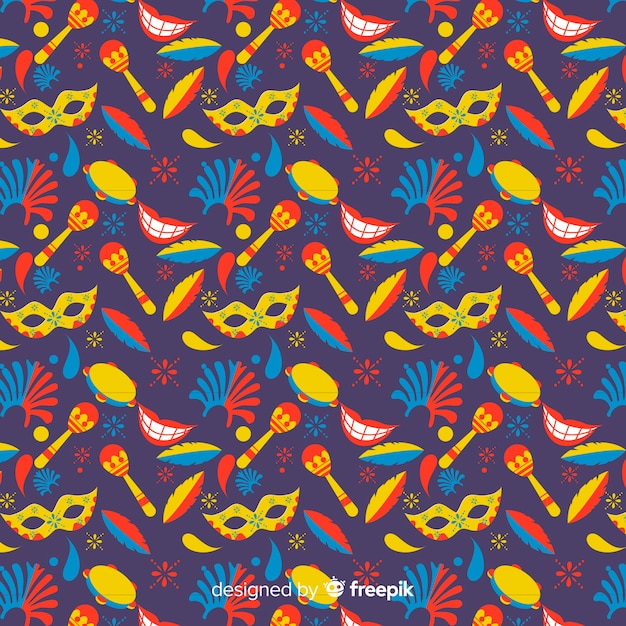 Flat brazilian carnival pattern