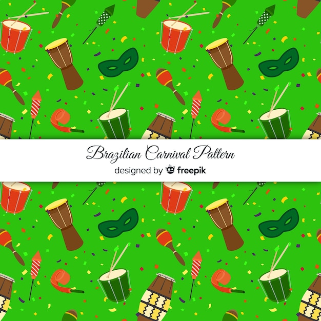 Free Vector flat brazilian carnival pattern