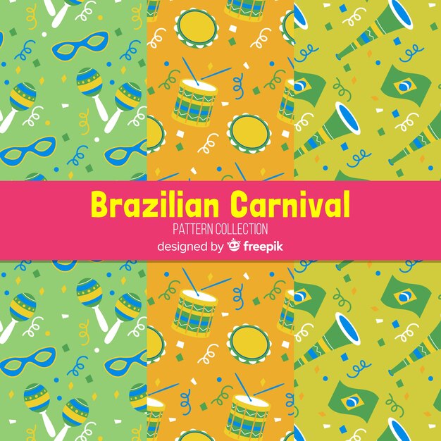 Flat brazilian carnival patterns