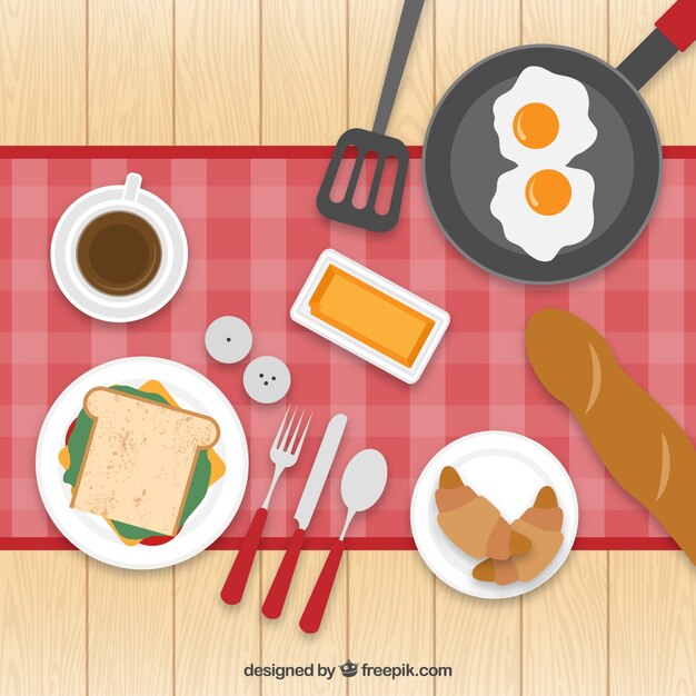 Flat Breakfast Illustration