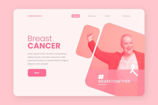 Free Vector flat breast cancer awareness month landing page template