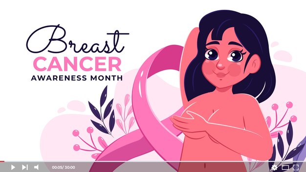 Flat breast cancer awareness month youtube thumbnail