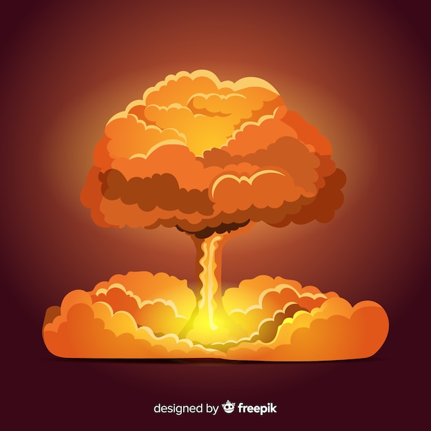 Free Vector flat bright nuclear explosion effect