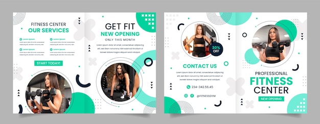 Flat brochure template for gym and exercise