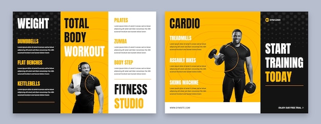 Flat brochure template for gym and exercise