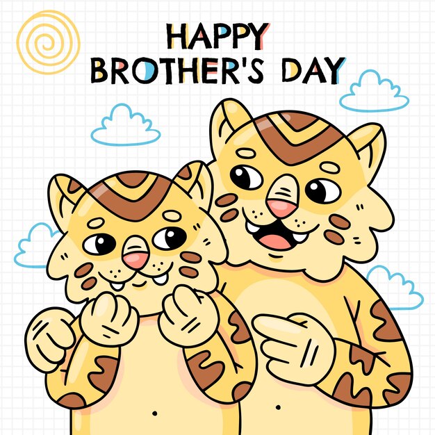 Flat brothers day illustration