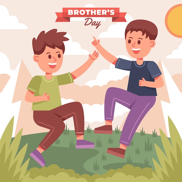 Flat brothers day illustration