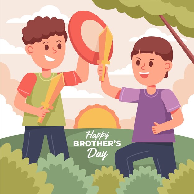 Flat brothers day illustration