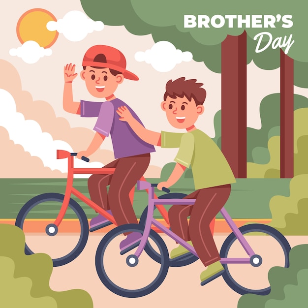 Free Vector flat brothers day illustration