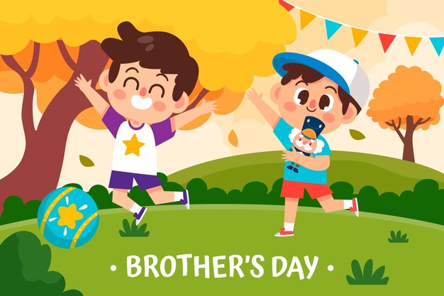 Flat brothers day illustration