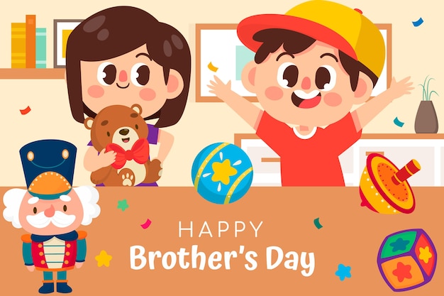 Flat brothers day illustration