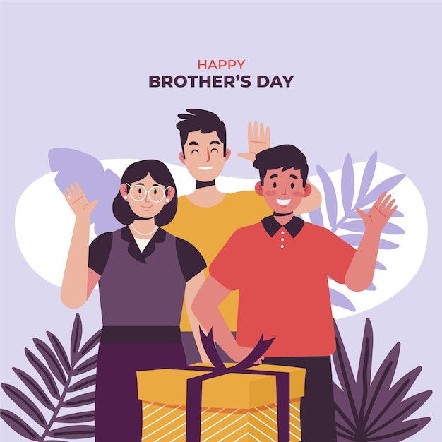 Flat brothers day illustration