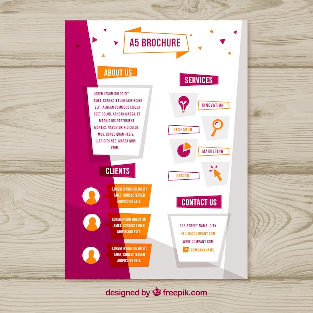 Free Vector flat business brochure in a5 size