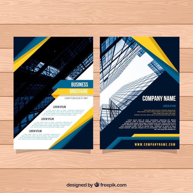 Free Vector flat business brochure in a5 size